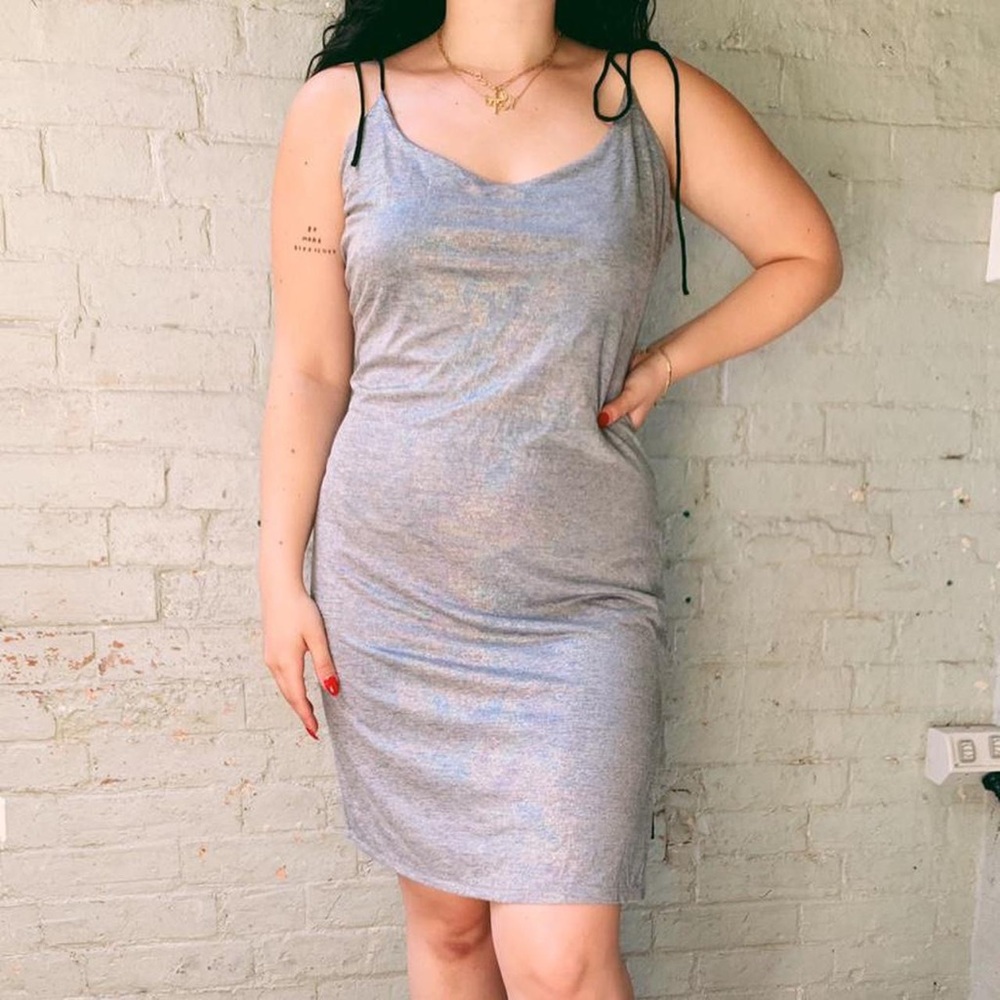 Vintage Guess LA gunmetal dress with customisable tie ups. - Picture 1 of 4